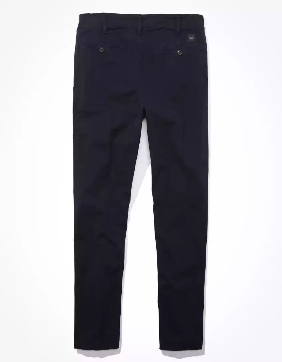 Pantalon American Eagle AE Flex Slim Lived-In Khaki Bleu Marine Homme | GQA-35370895